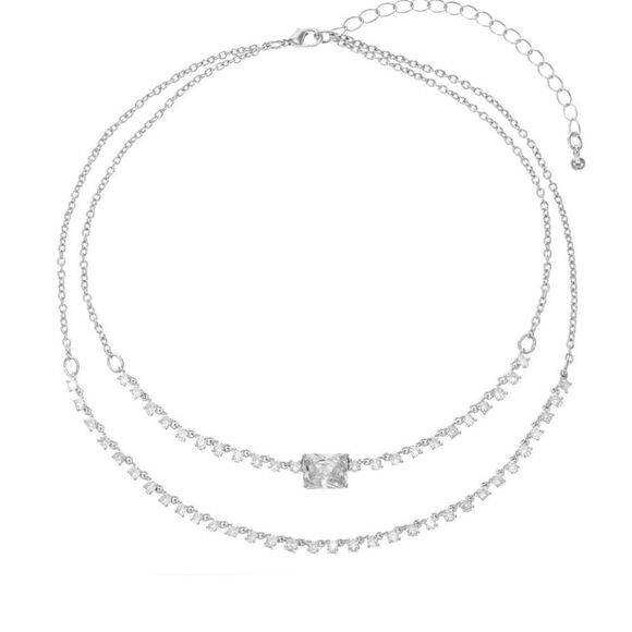 Believe By Brilliance Fine Silver Plated CZ Choker Necklace - Picture 2 of 7